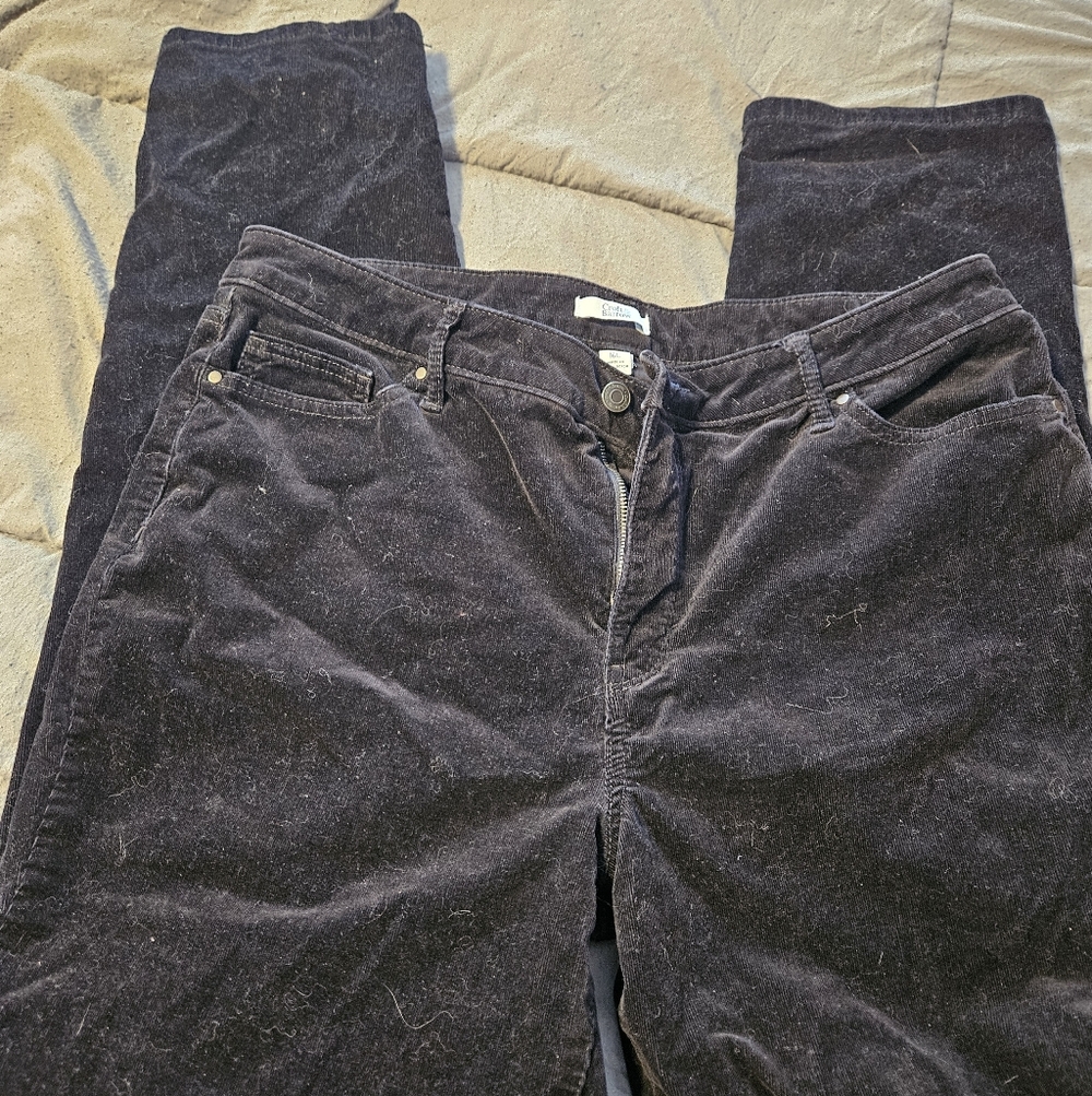 Croft & Barrow Women's Black Corduroy Straight Leg Jeans